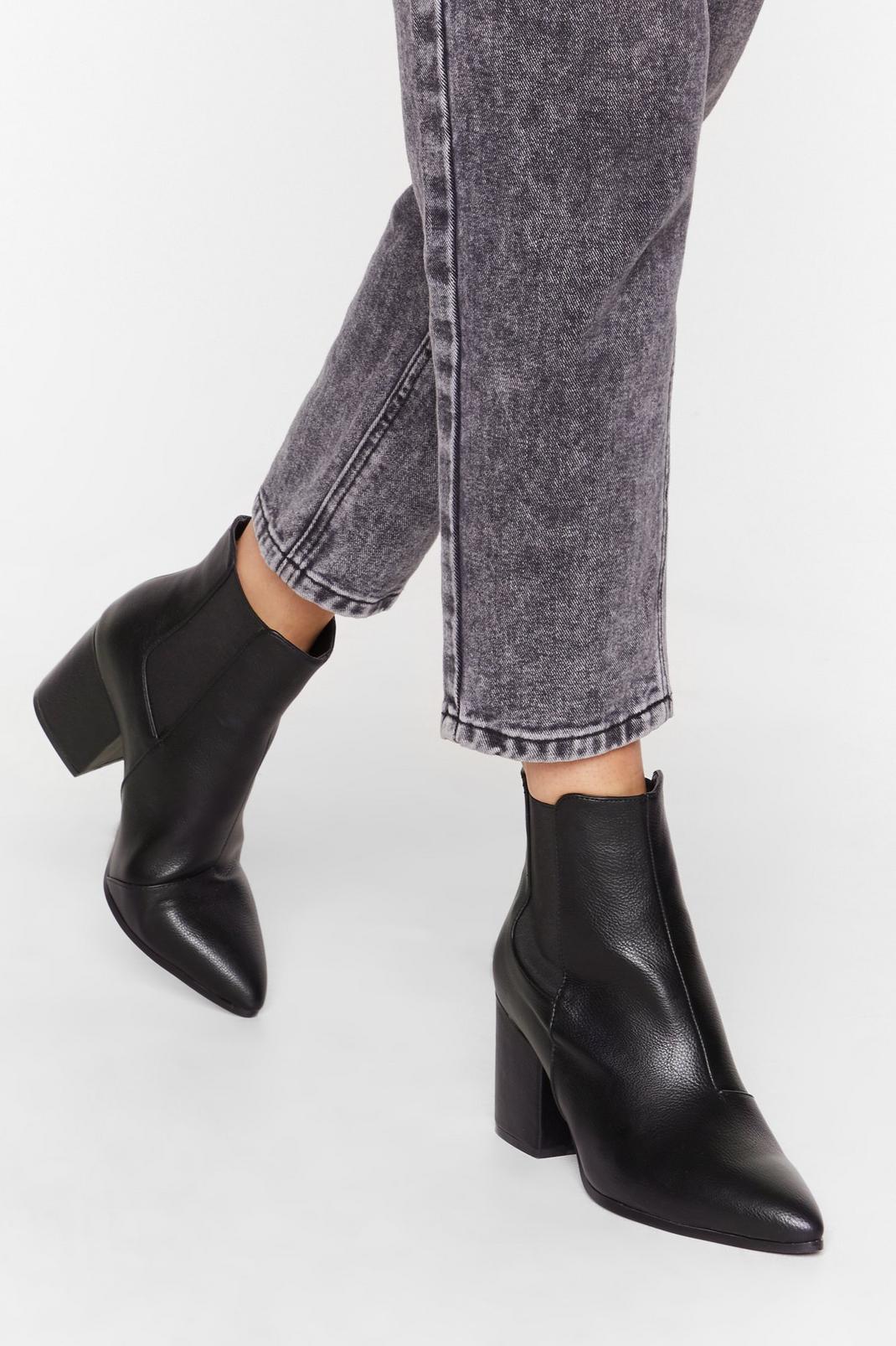 No Point Arguing Faux Leather Heeled Boots image number 1
