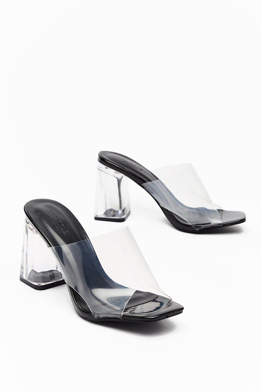 Clear block mule heels online