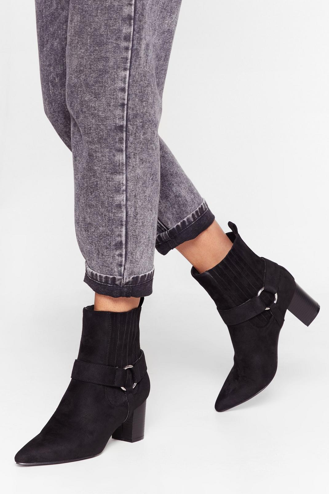 What O-rings You Here Faux Suede Heeled Boots image number 1