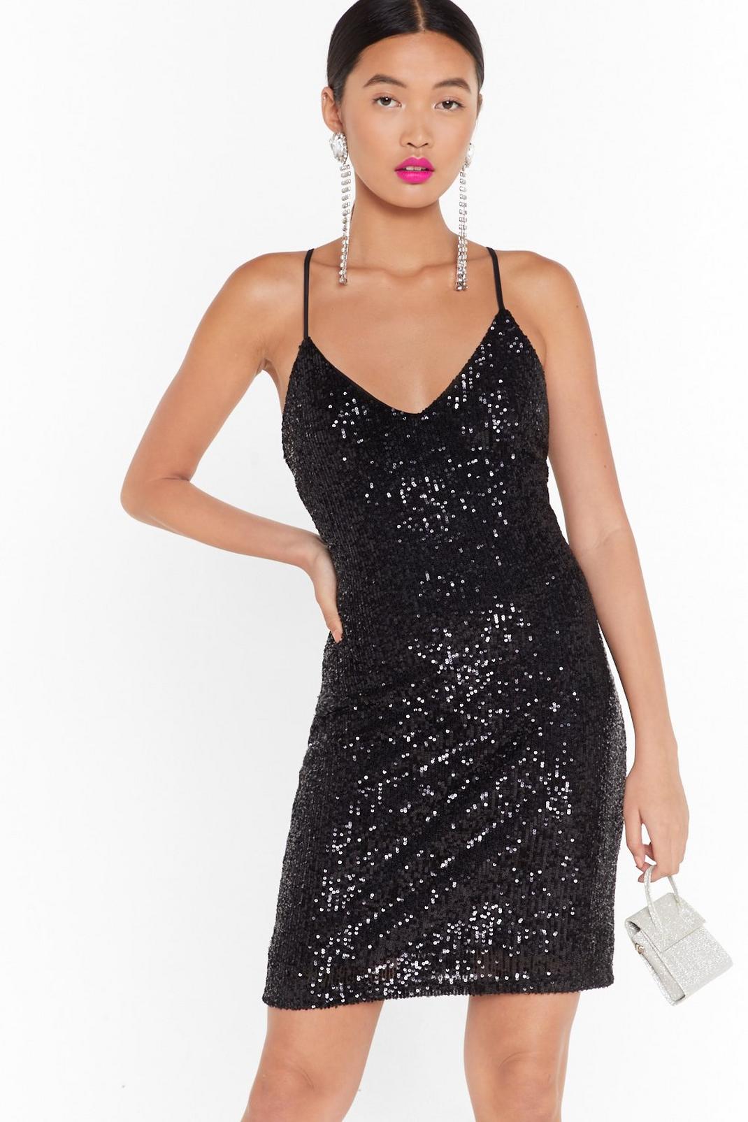 Talk of the Town Sequin Mini Dress image number 1