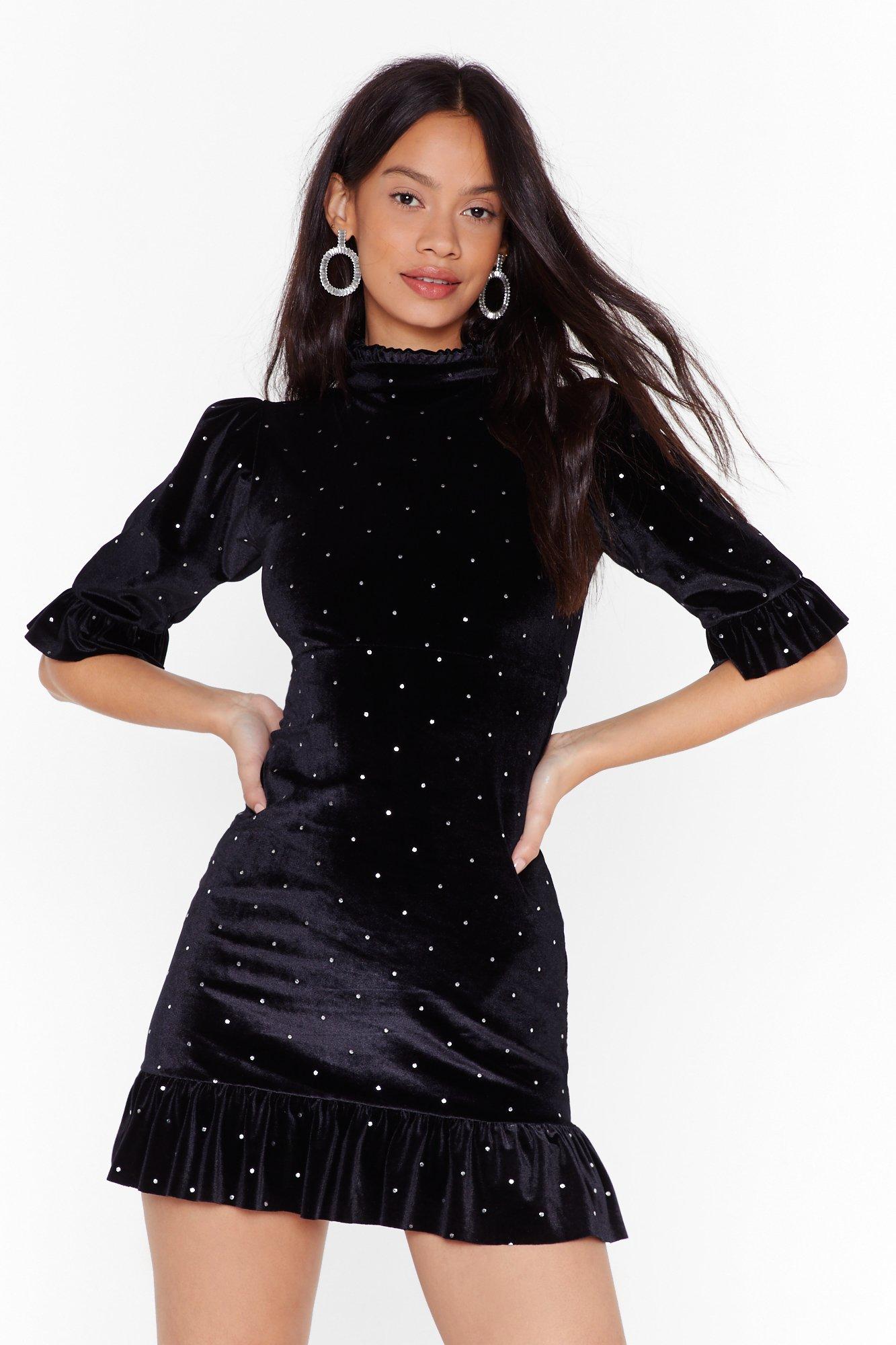 black velvet studded dress