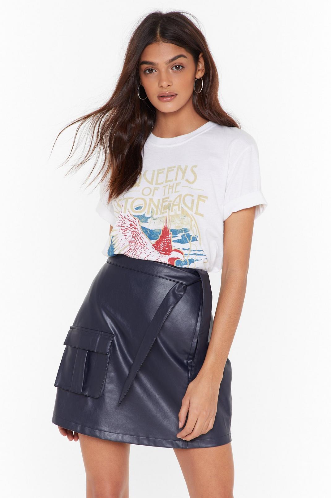 Just Like the Faux Leather Wrap Mini Skirt image number 1