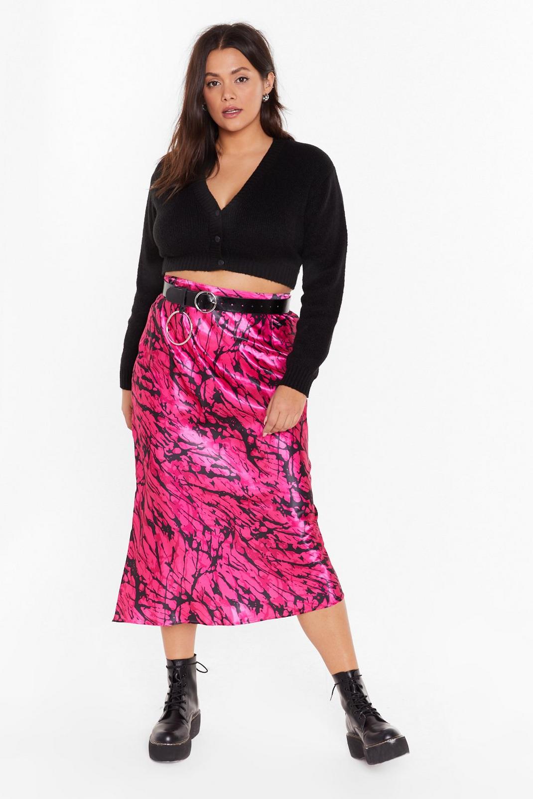 Sleek for Yourself Plus Satin Midi Skirt image number 1