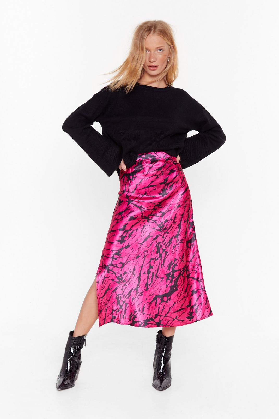 Sleek for Yourself Satin Midi Skirt image number 1