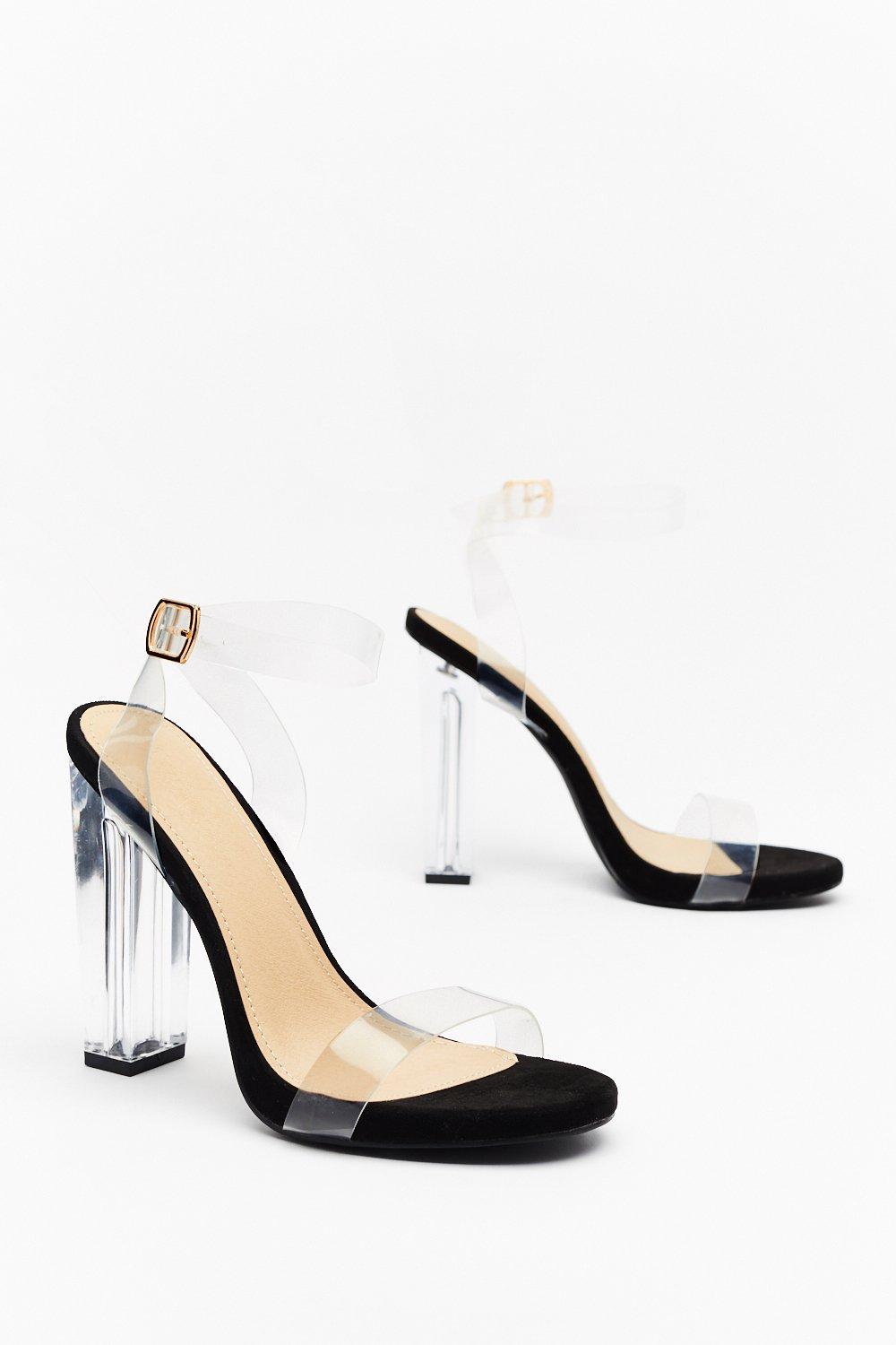 Wide fit discount clear block heels