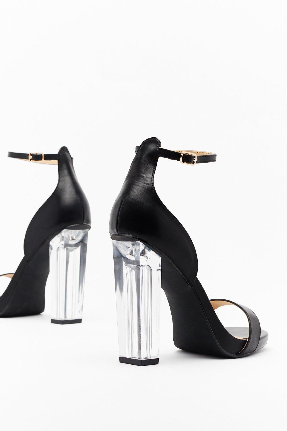 Wide fit see through heels sales