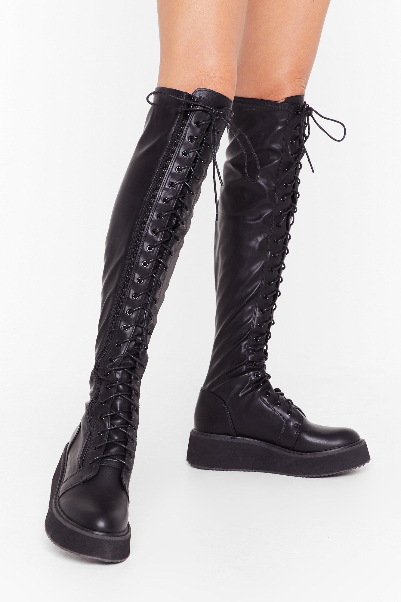 Flatform knee 2025 high boots