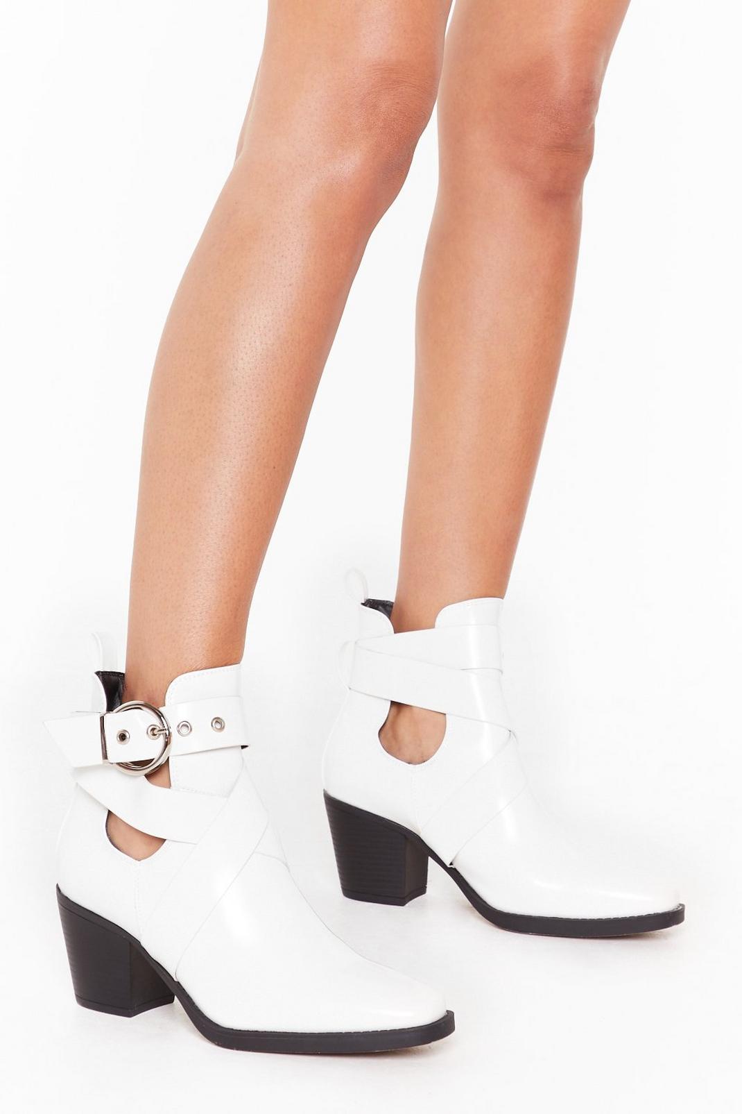 White Time's Runnin' Cut-Out Wide Fit Faux Leather Boots image number 1