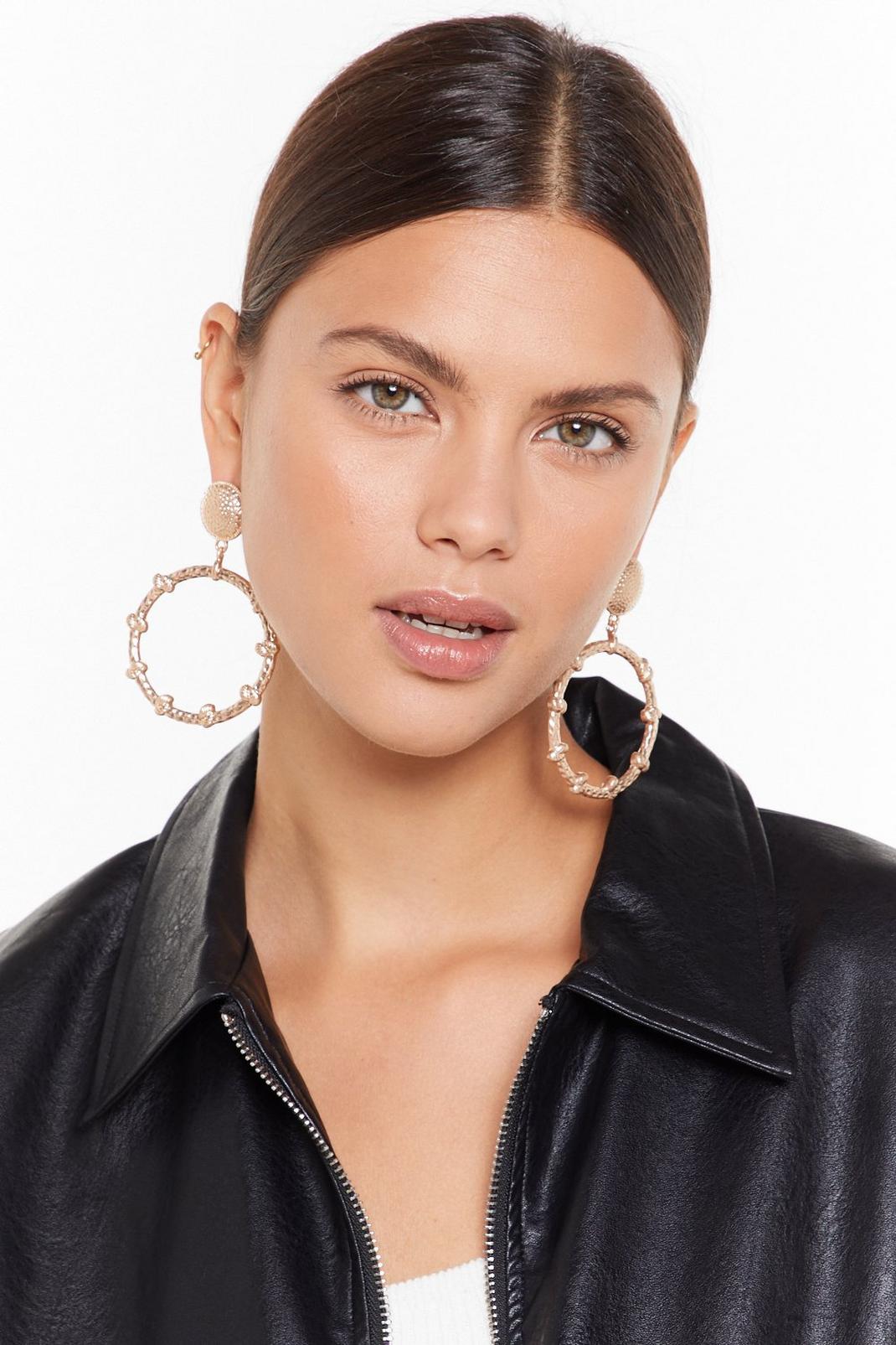 They'll Come Around Drop Hoop Earrings image number 1
