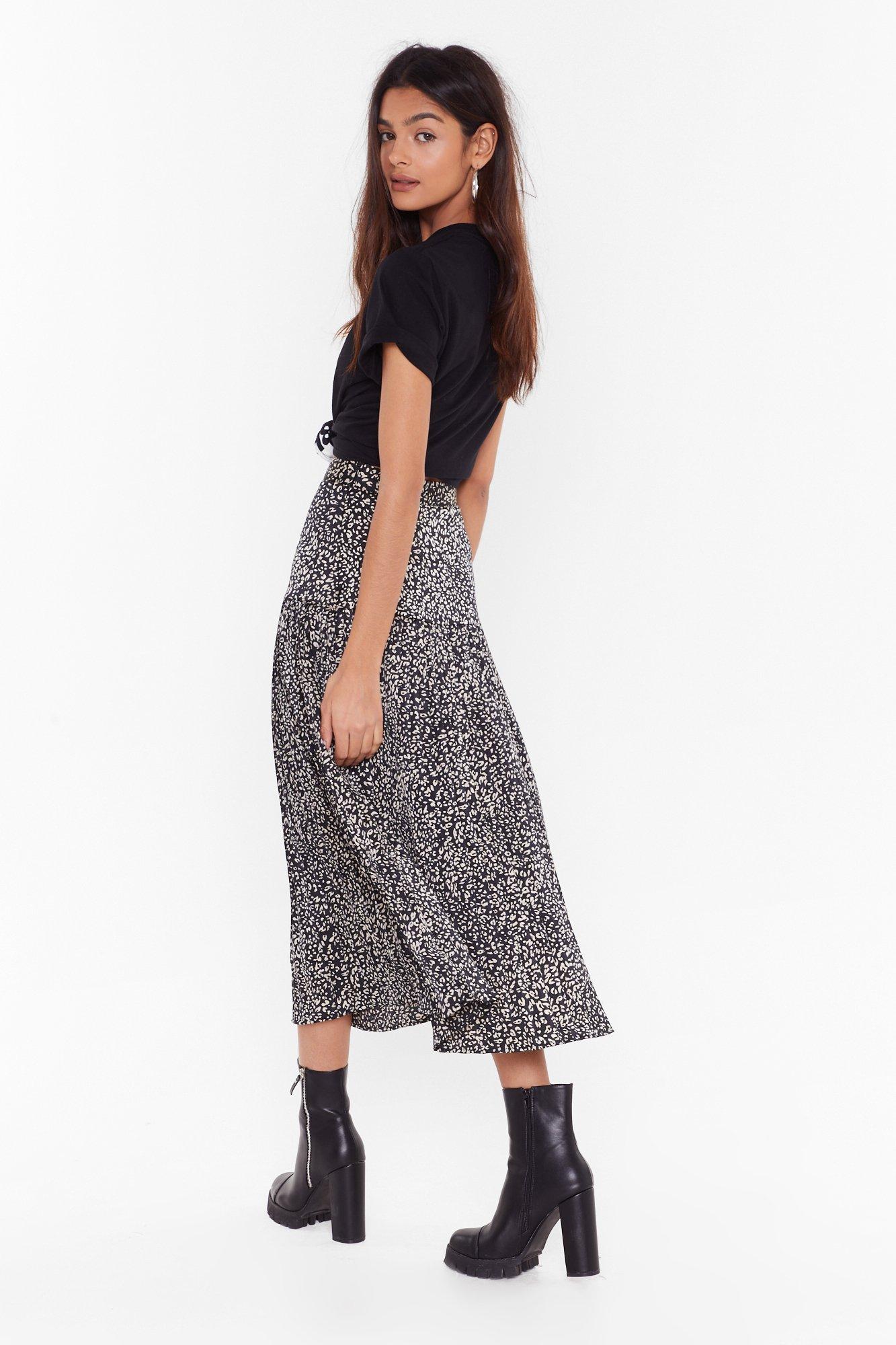 Nasty gal leopard midi skirt best sale