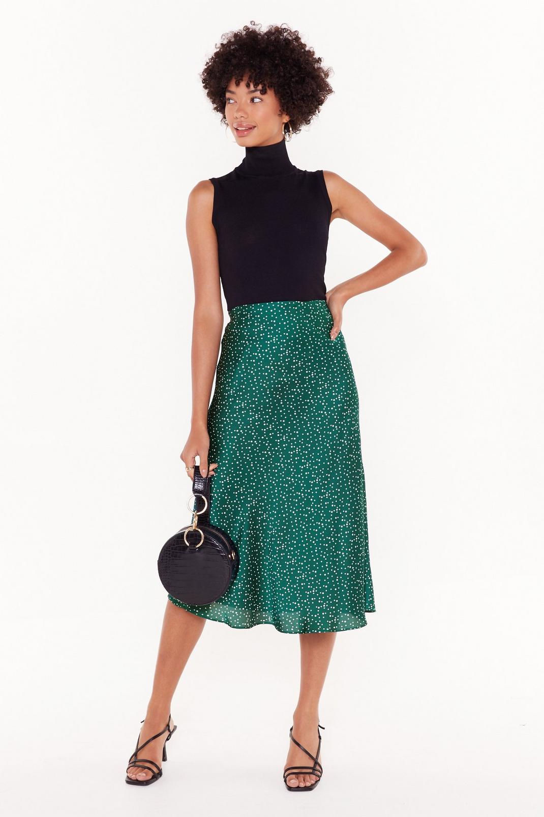 Emerald Spot-light Worth Bias Cut Midi Skirt image number 1