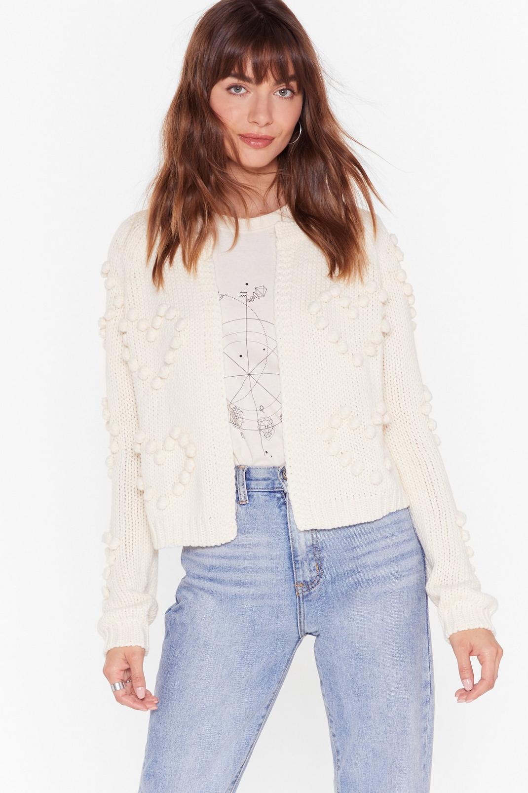 Crazy for Your Love Pom Pom Cropped Cardigan image number 1