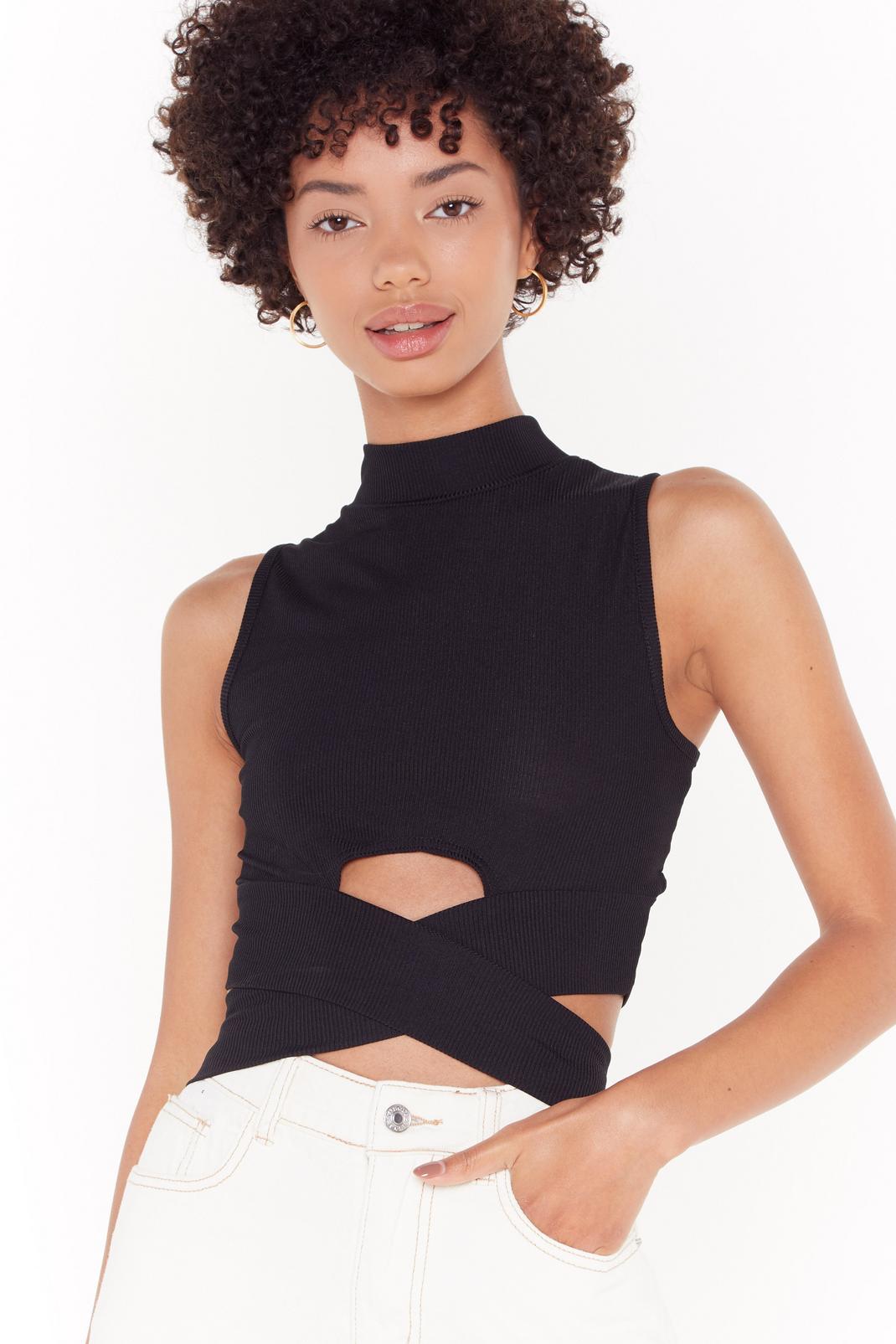 Cut-Out to Play Turtleneck Crop Top image number 1