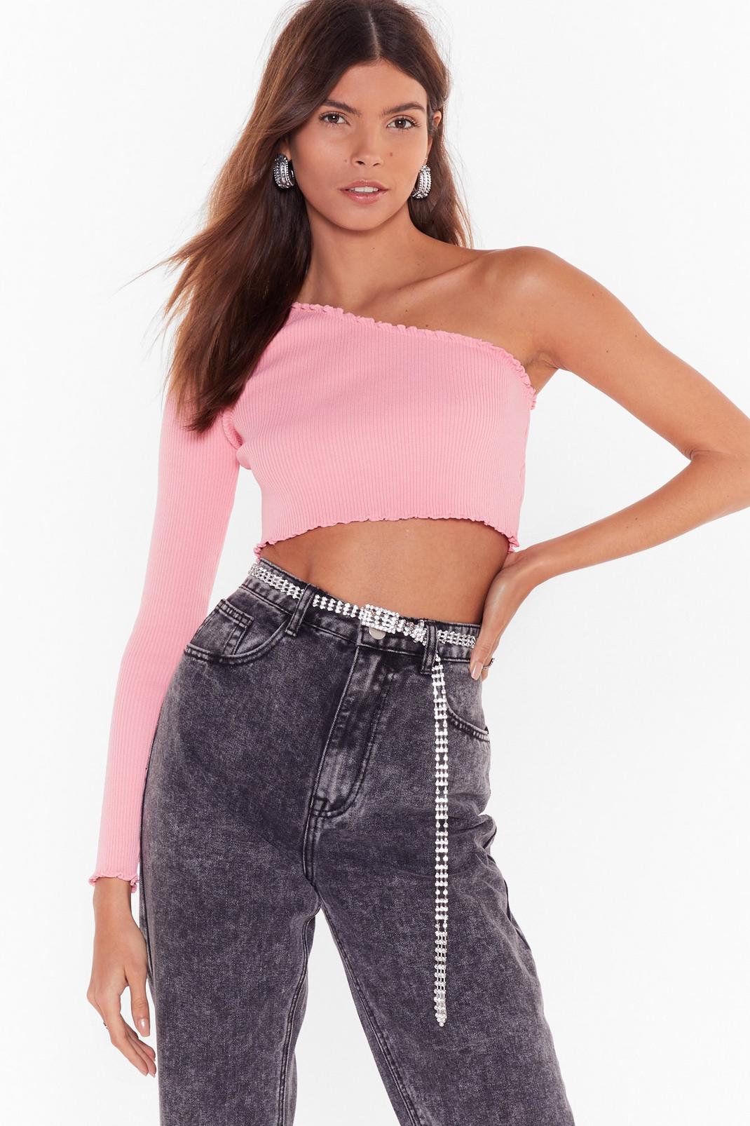 One Shoulder's All It Takes Crop Top image number 1