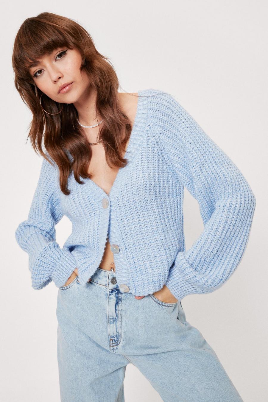 Keep Knit Chilled V-Neck Cropped Cardigan