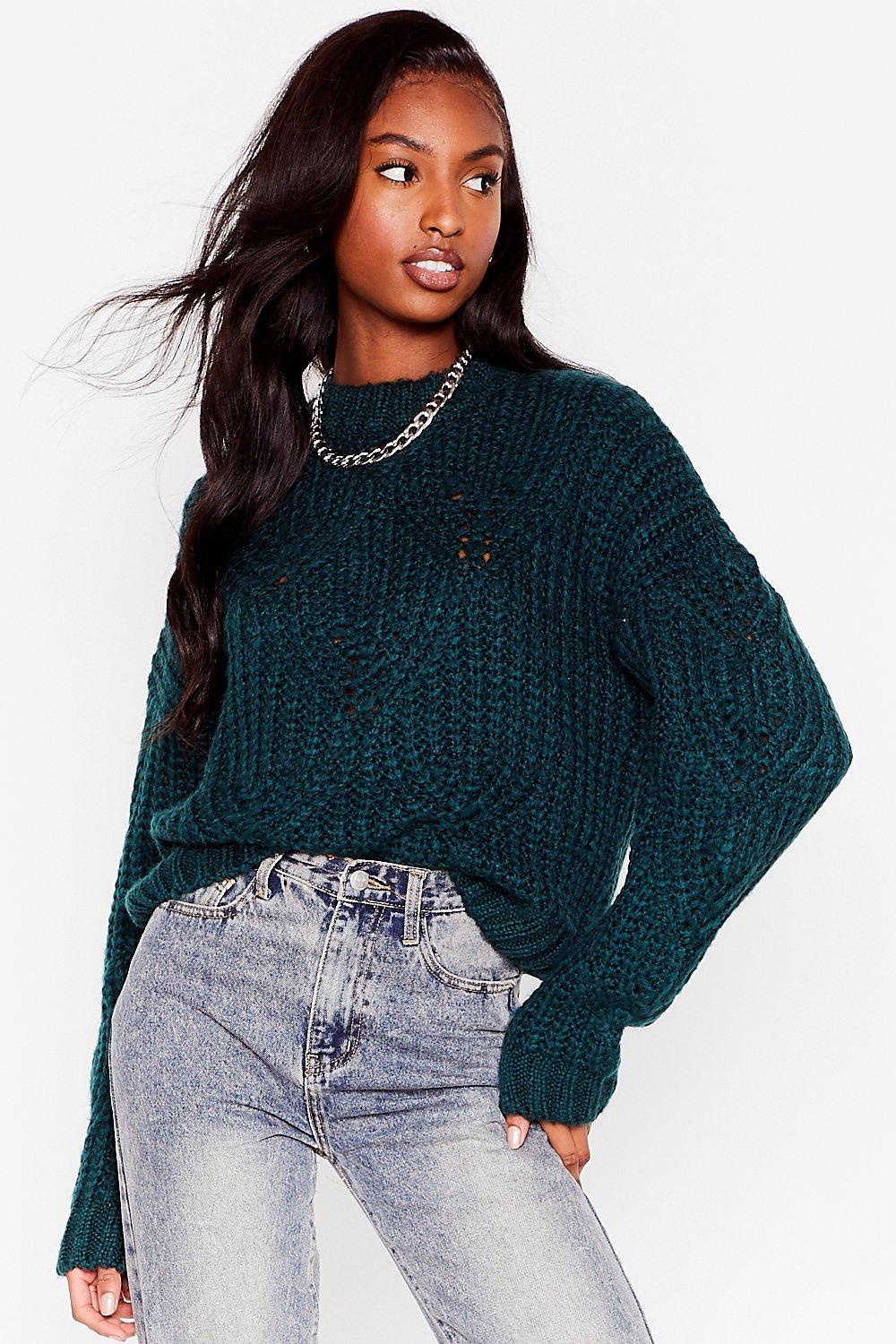 You're Getting Warmer Pointelle Knit Jumper