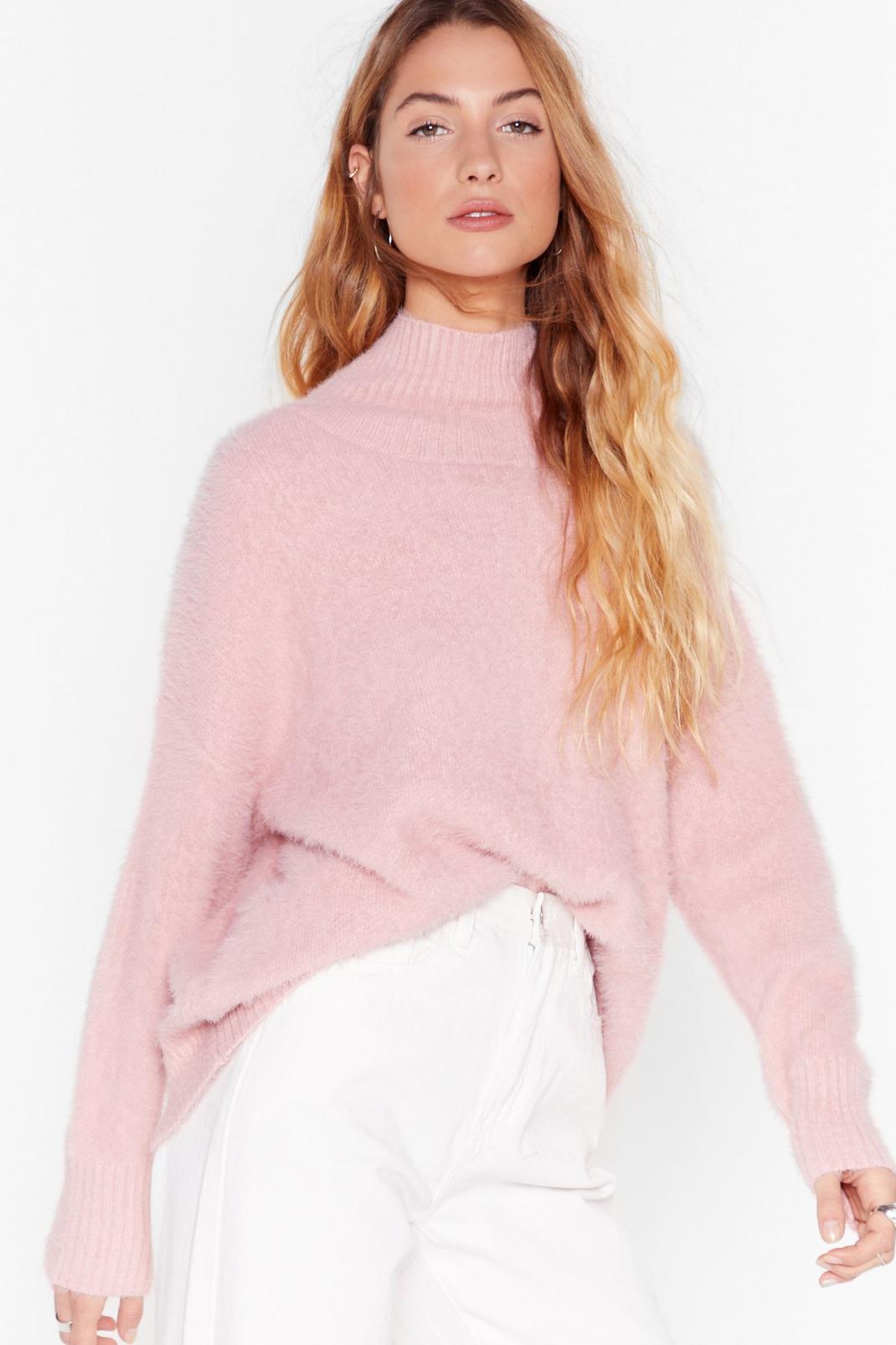 Knit by Knit High Neck Fluffy Jumper image number 1