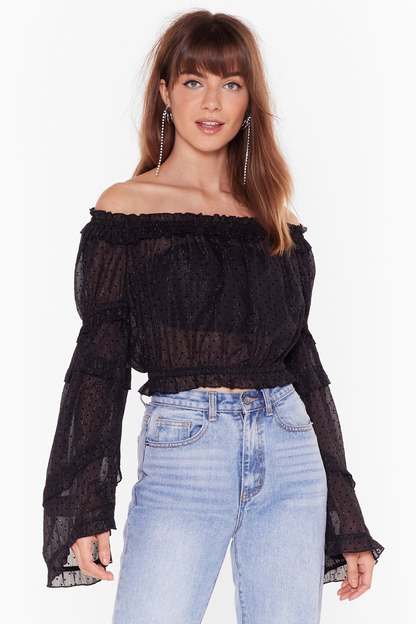 sparkle bardot top