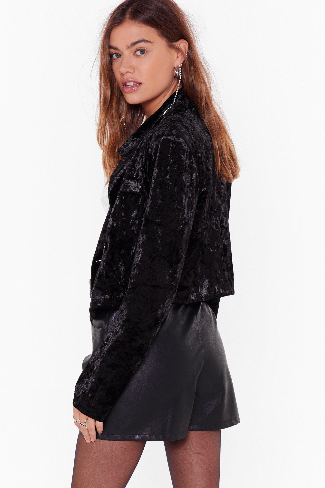 Velvet hot sale cropped blazer