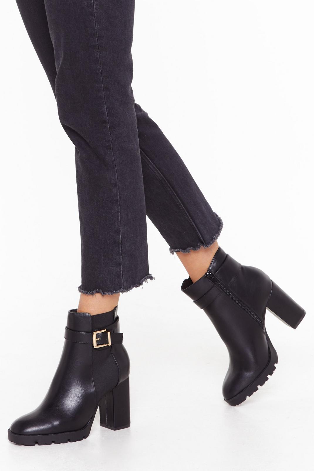 Get My Good Side Wide Fit Heeled Boots image number 1
