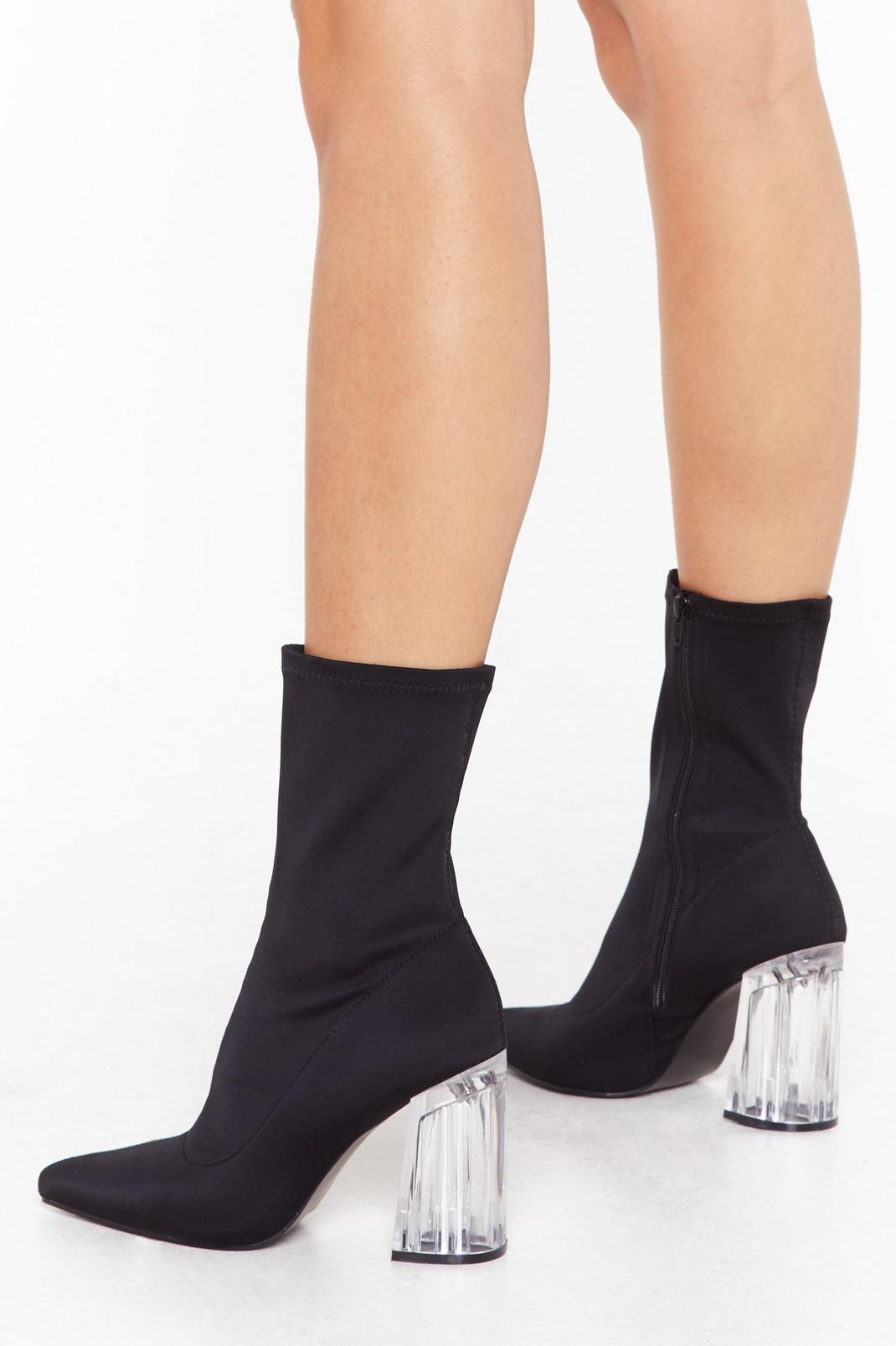 Isn't It Clear Pointed Sock Boots image number 1