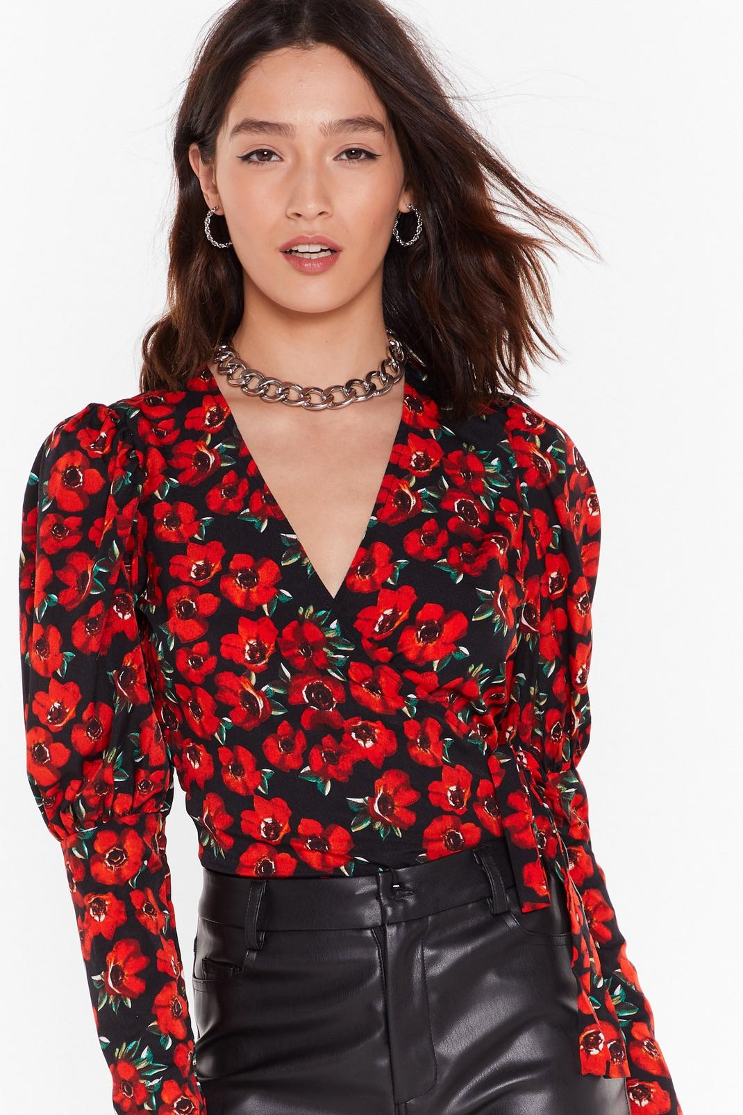 Plant Lose You Floral Puff Sleeve Blouse image number 1