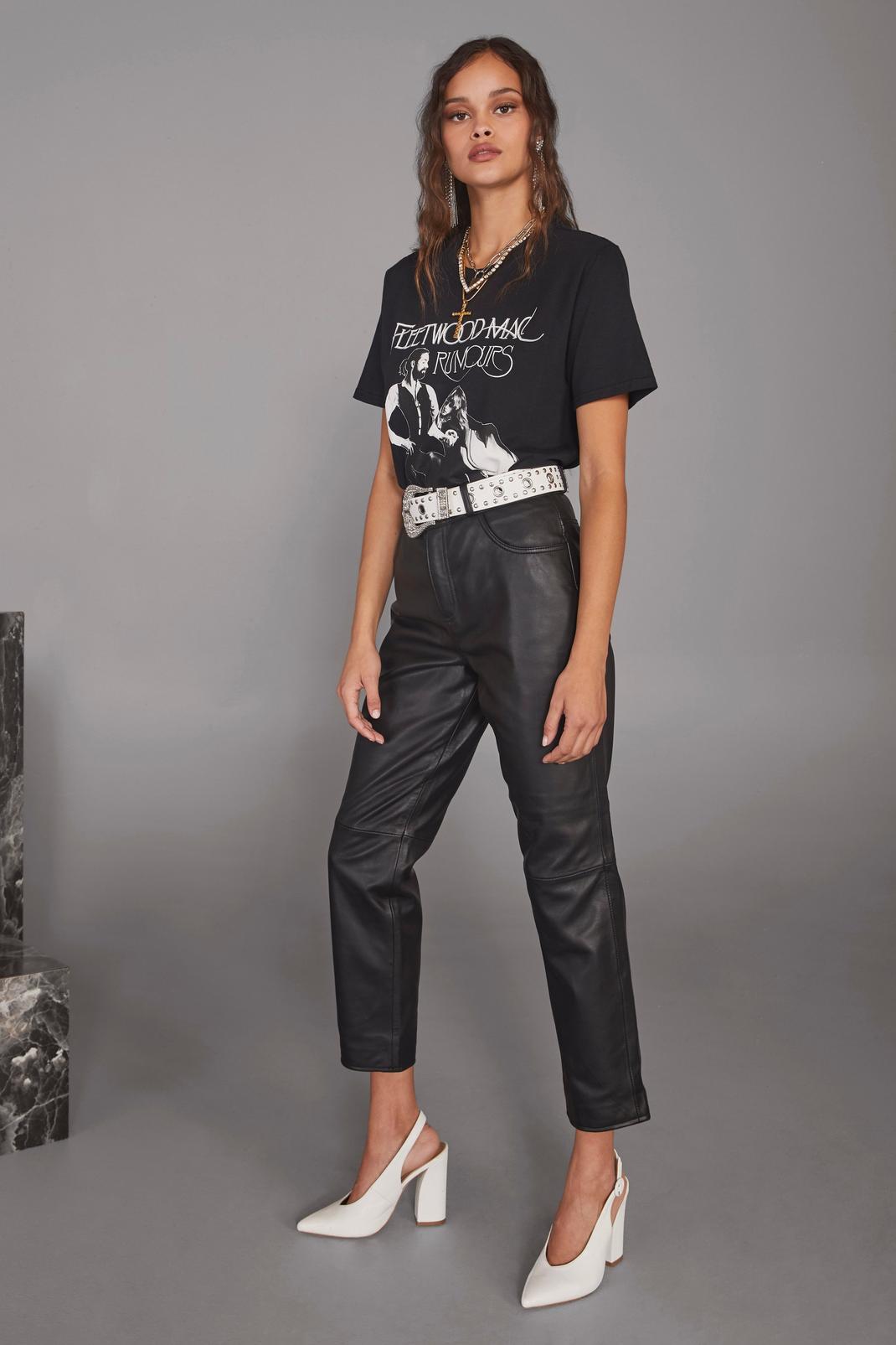 Get Together Leather Straight-Leg Trousers image number 1