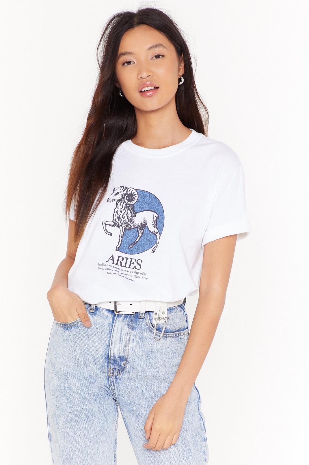 Tell Me Your Star Sign Aries Graphic Tee image number 1