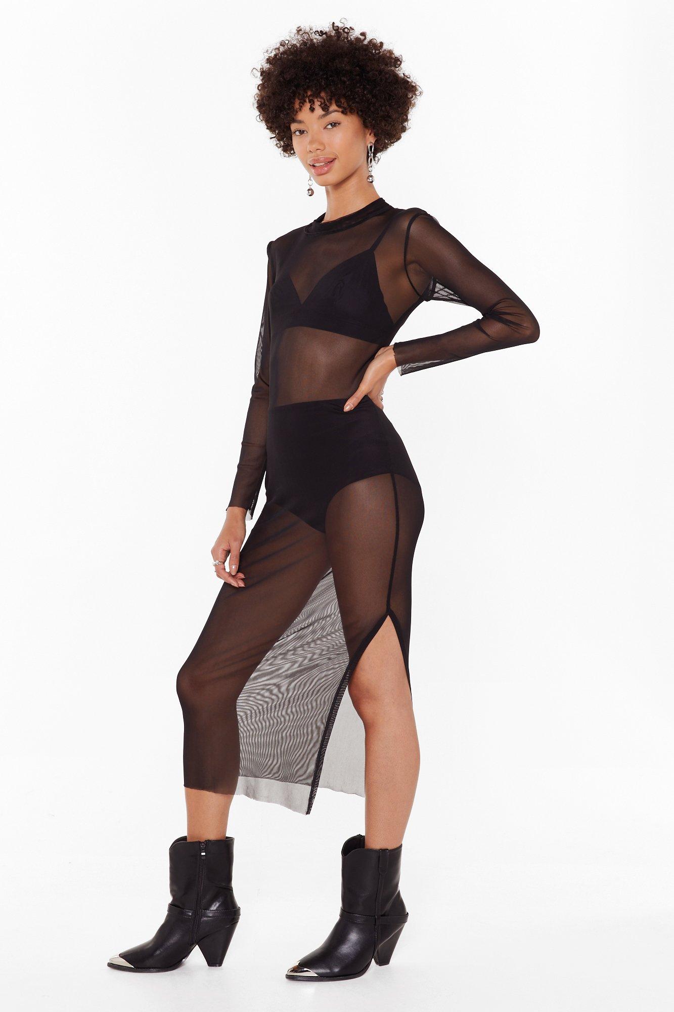 Mesh 2025 slit dress