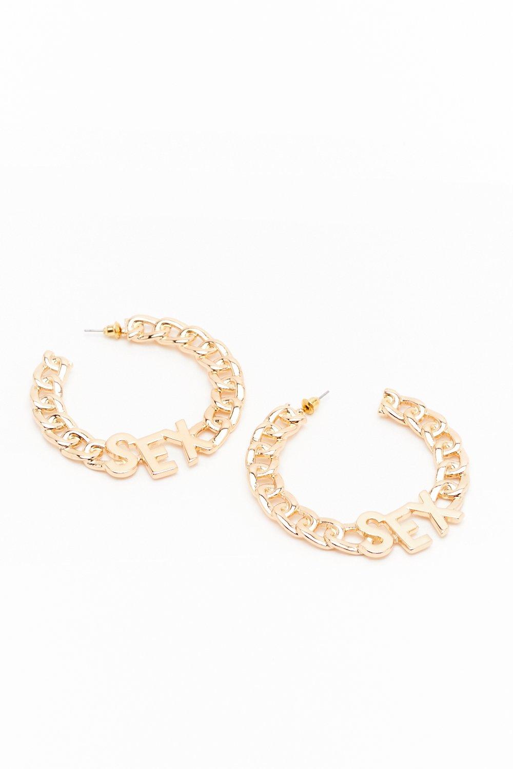 I Just Had Sex Chain Hoop Earrings Nasty Gal 