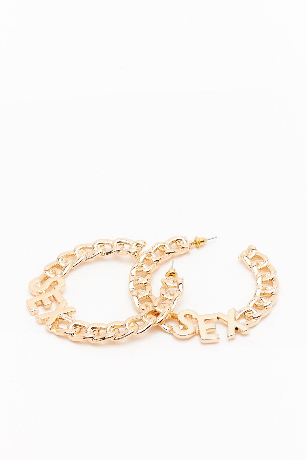 I Just Had Sex Chain Hoop Earrings Nasty Gal 