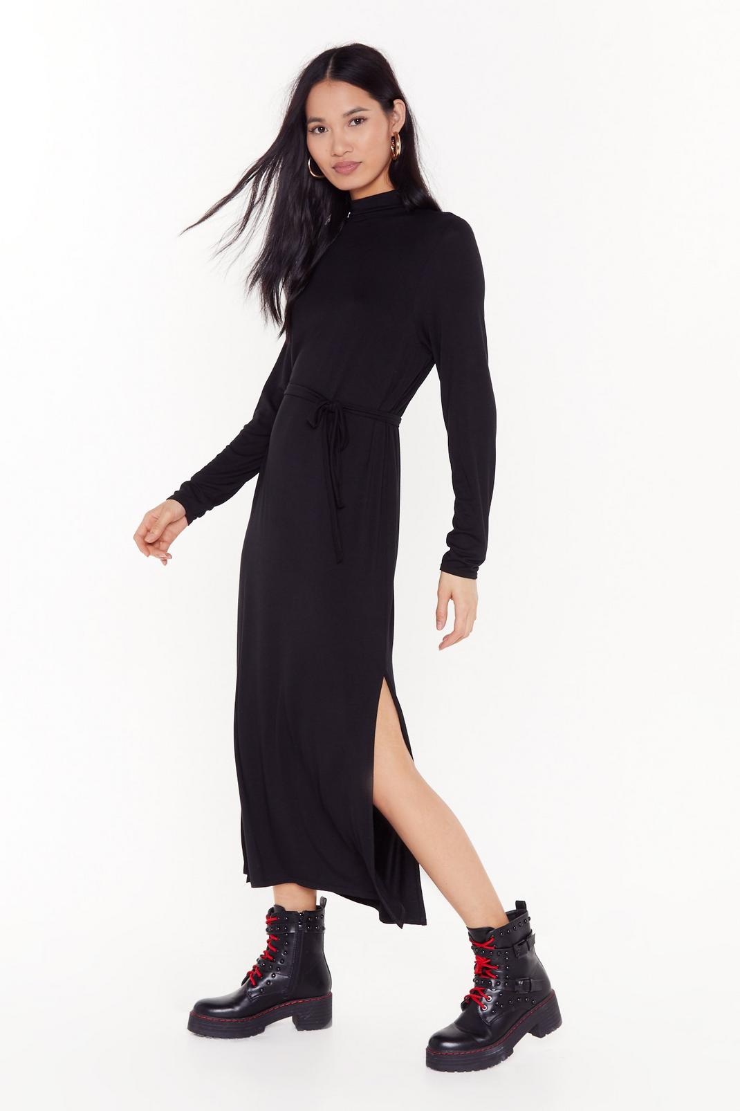 Tie and Stop Me Belted Midi Dress image number 1