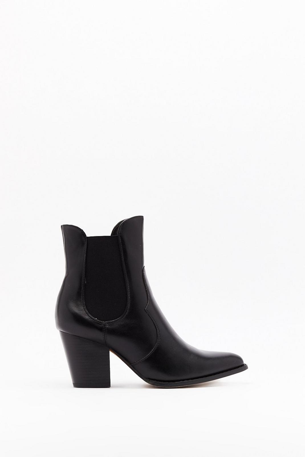 Pointed pu chelsea western boots image number 1