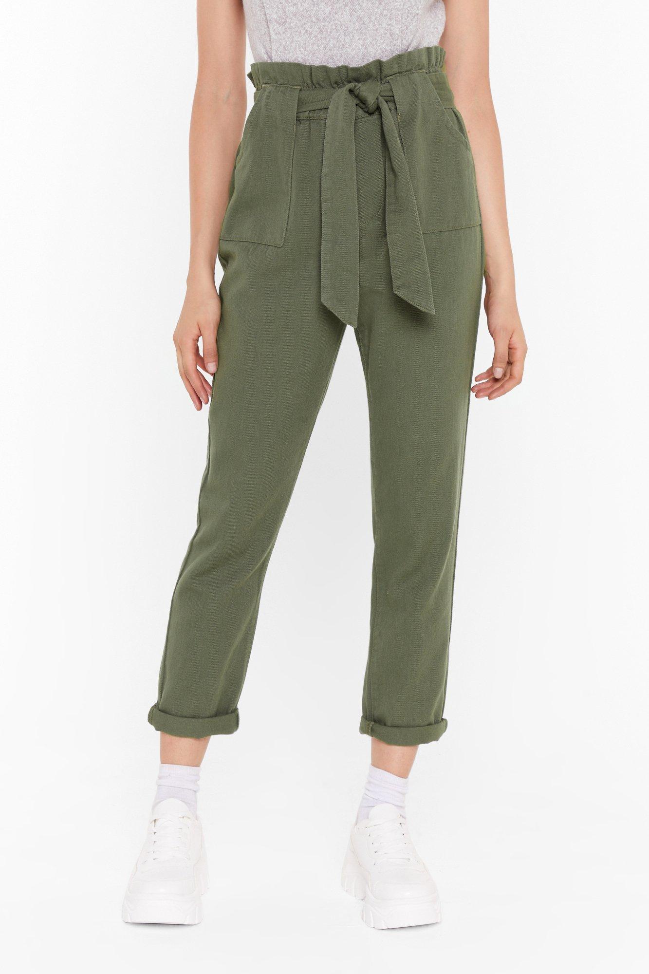 Paper bag trousers on sale denim