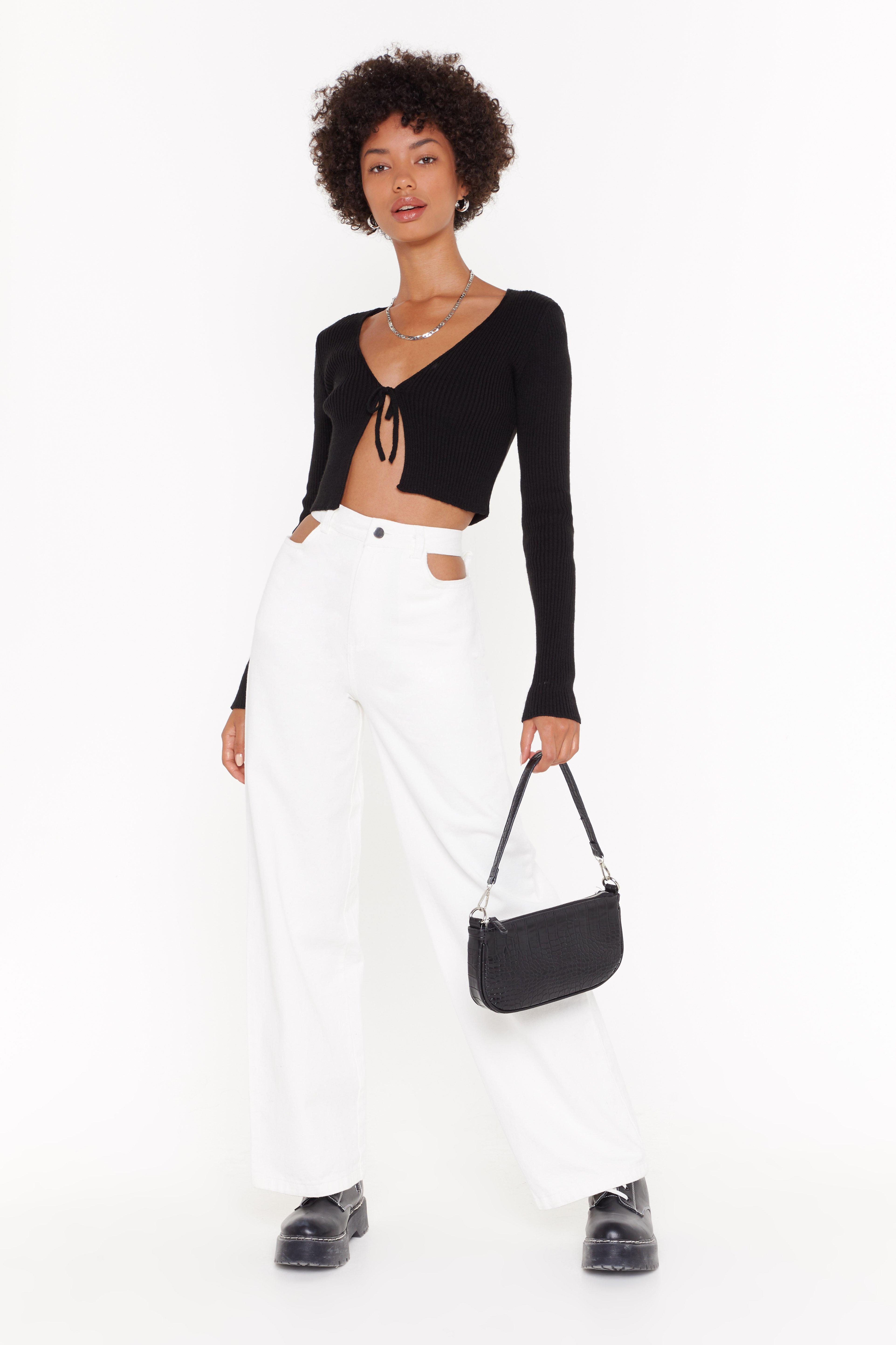 hip cut out flare pants