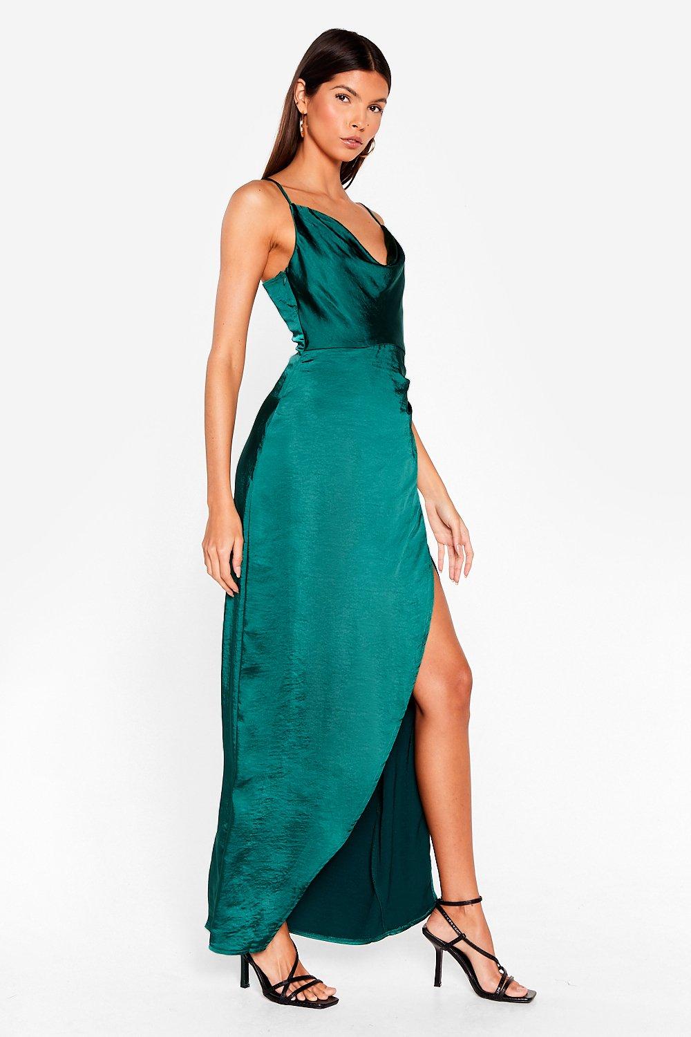 nasty gal emerald green dress