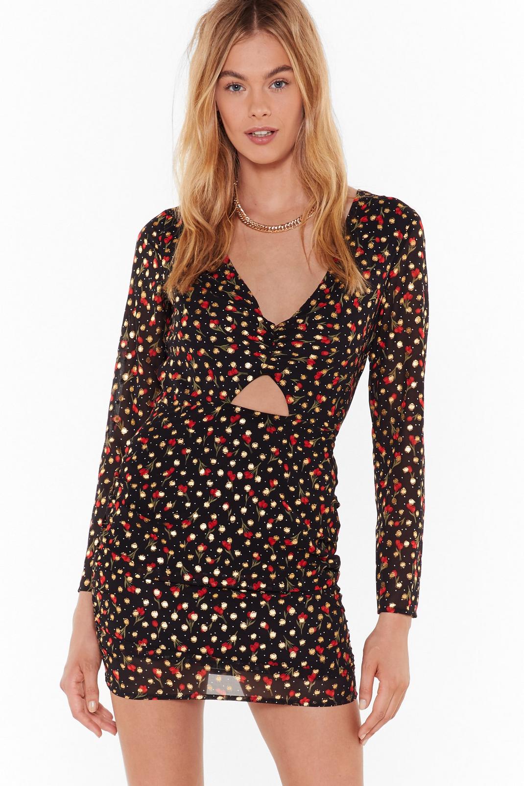We're Cut-Out to Party Floral Mini Dress image number 1