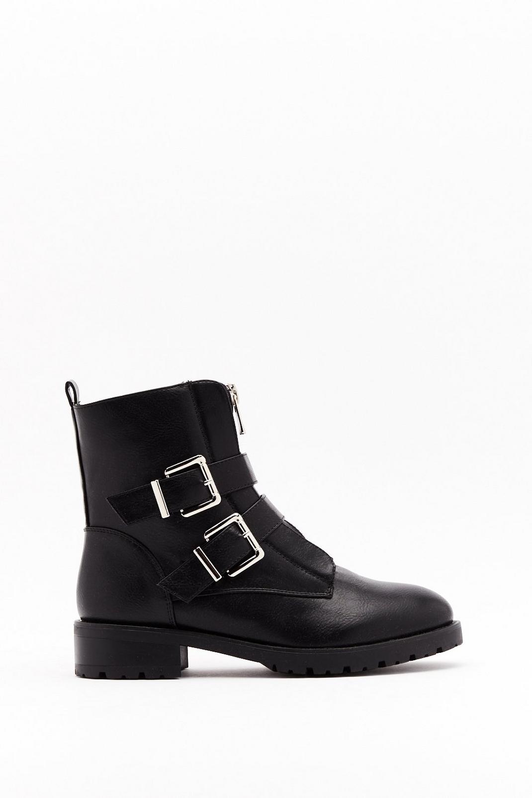 Zip Takes Two Faux Leather Biker Boots image number 1