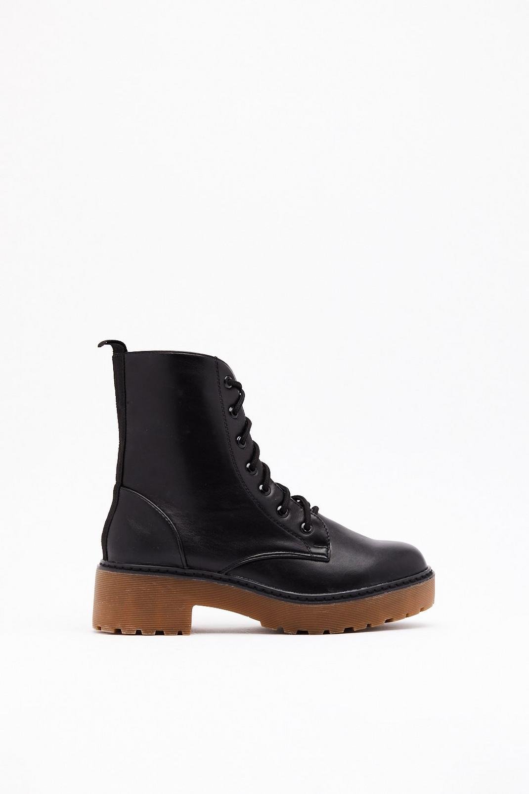 Takin' the High Road Faux Leather Lace-Up Boots image number 1