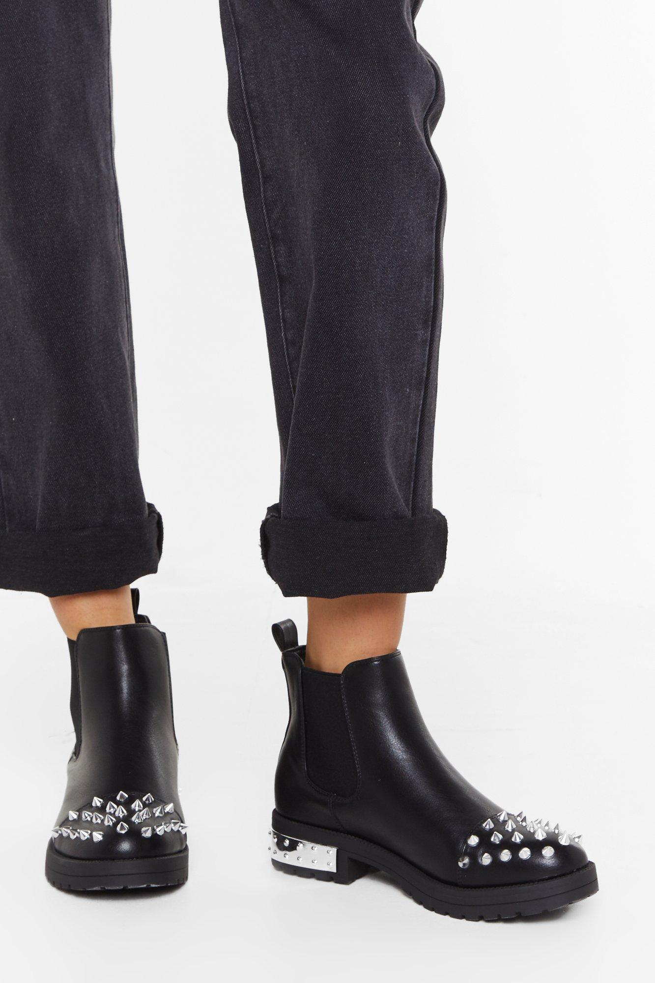 spiked chelsea boots