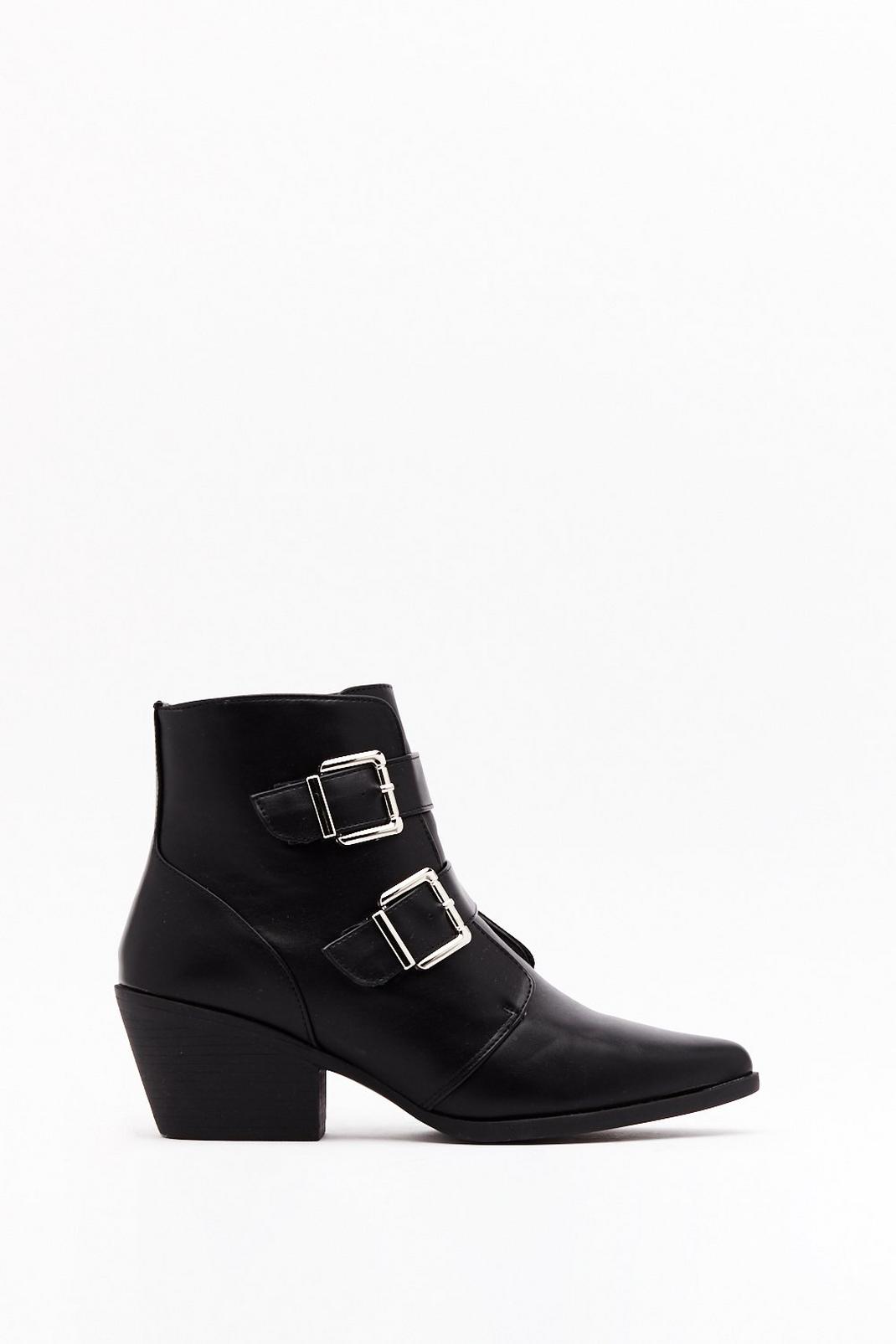 Double Trouble Faux Leather Buckle Boots image number 1