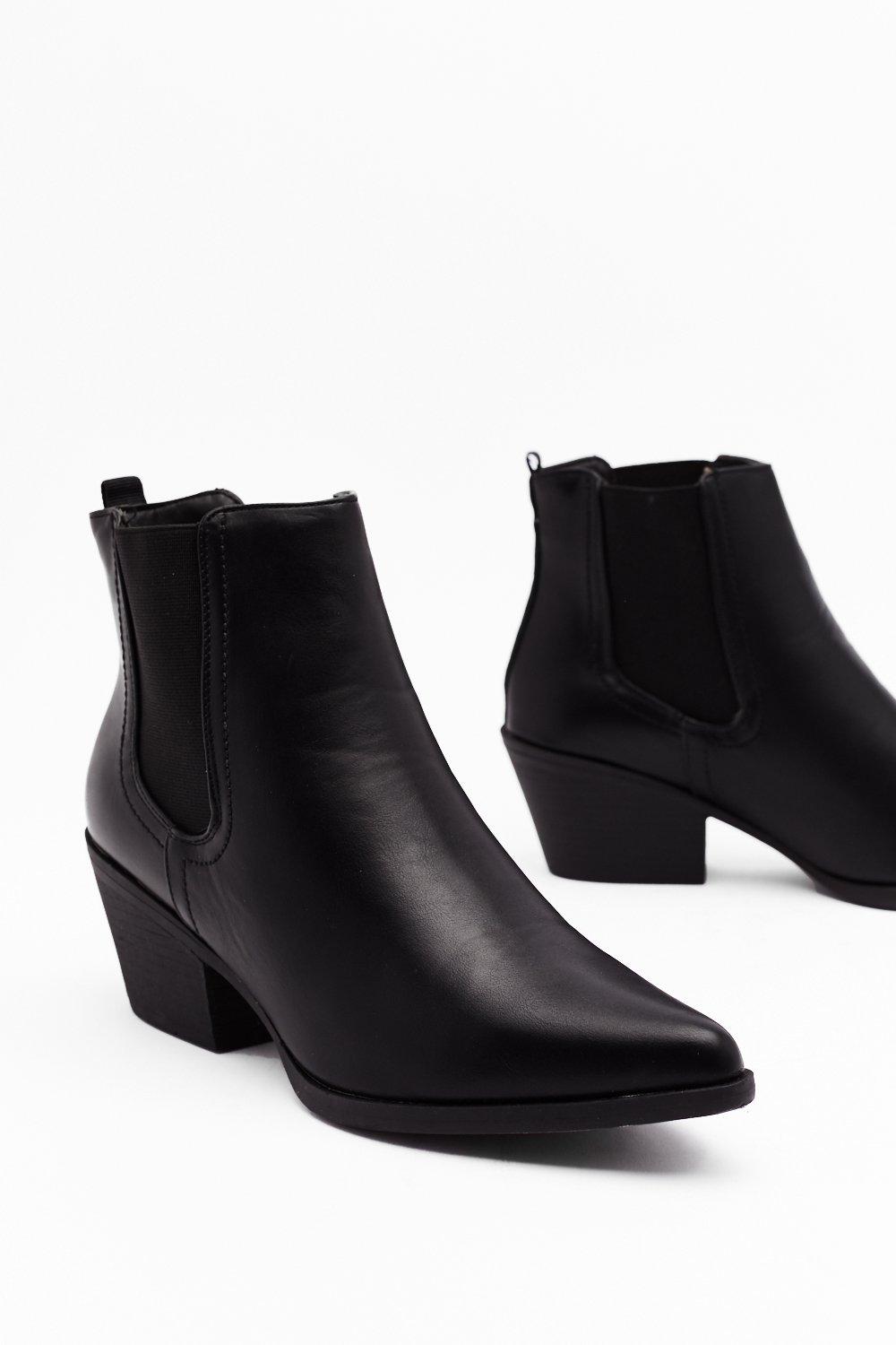 PU Western Style Chelsea Boot Nasty Gal