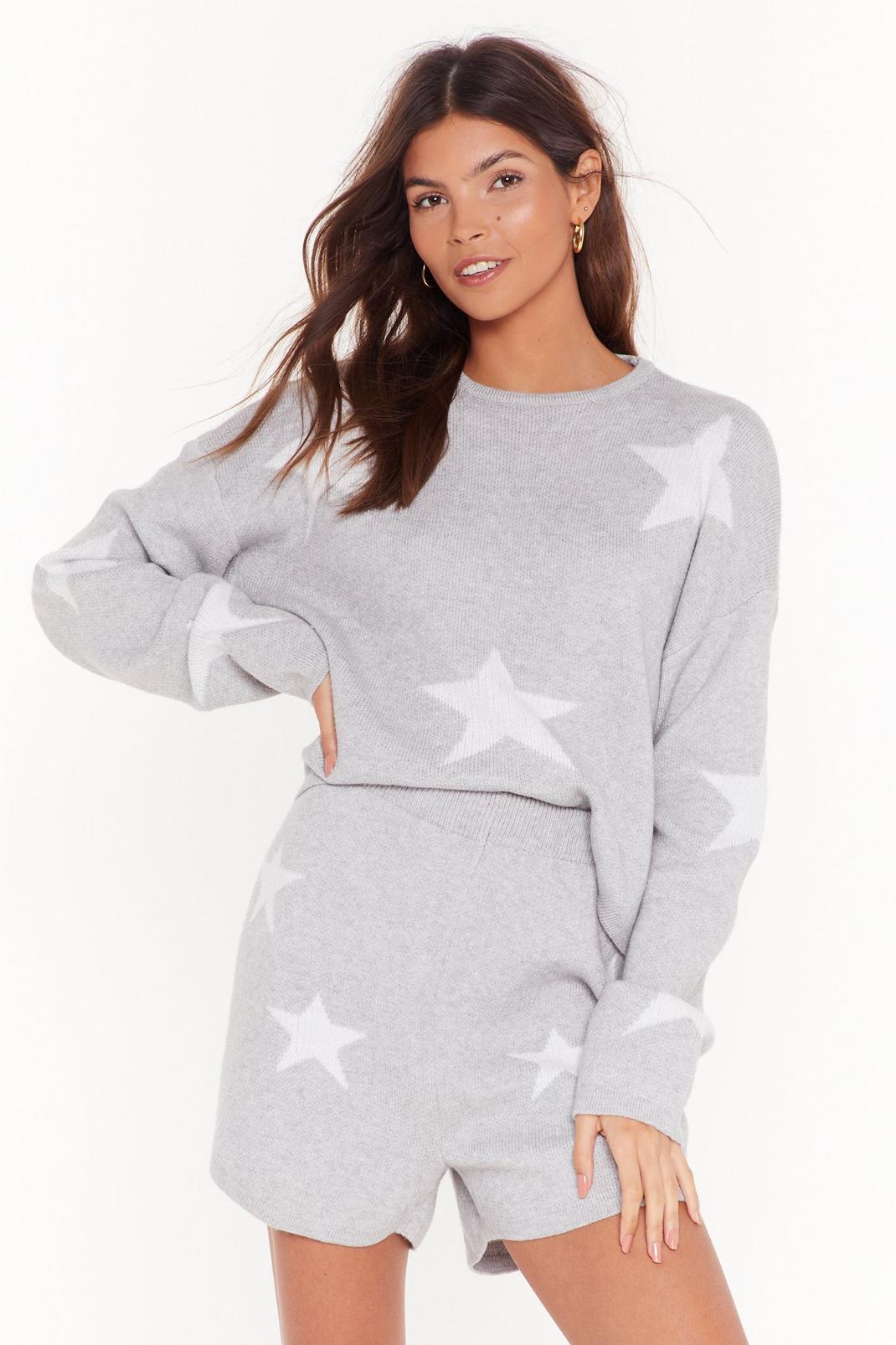Shine for Now Star Sweater and Shorts Lounge Set image number 1