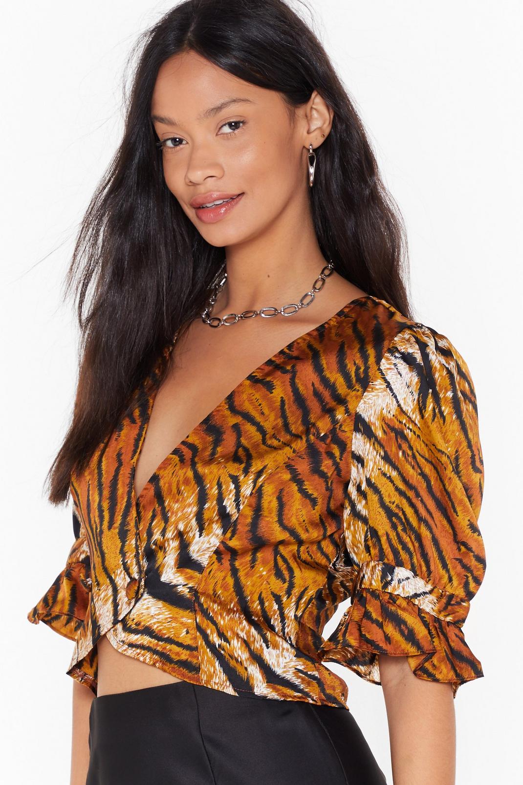 Tiger Tiger Puff Sleeve Cropped Blouse | Nasty Gal