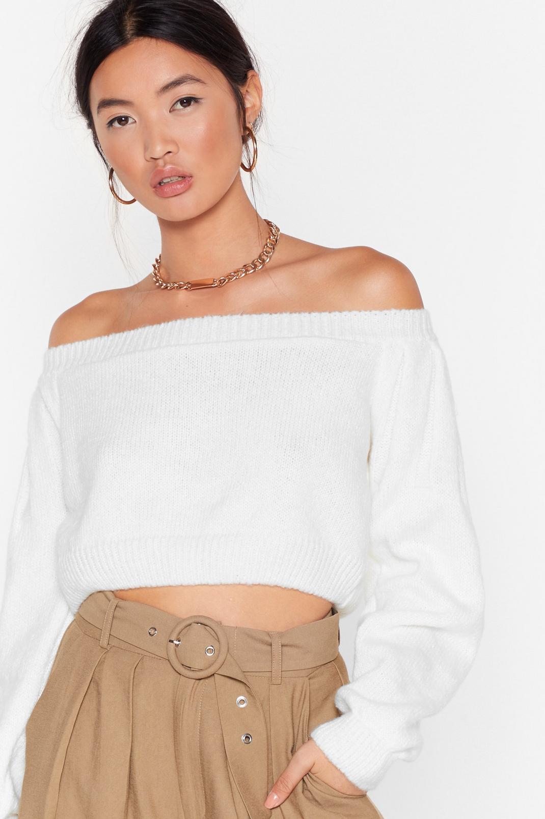 Off the Hook Knitted Cropped Jumper image number 1