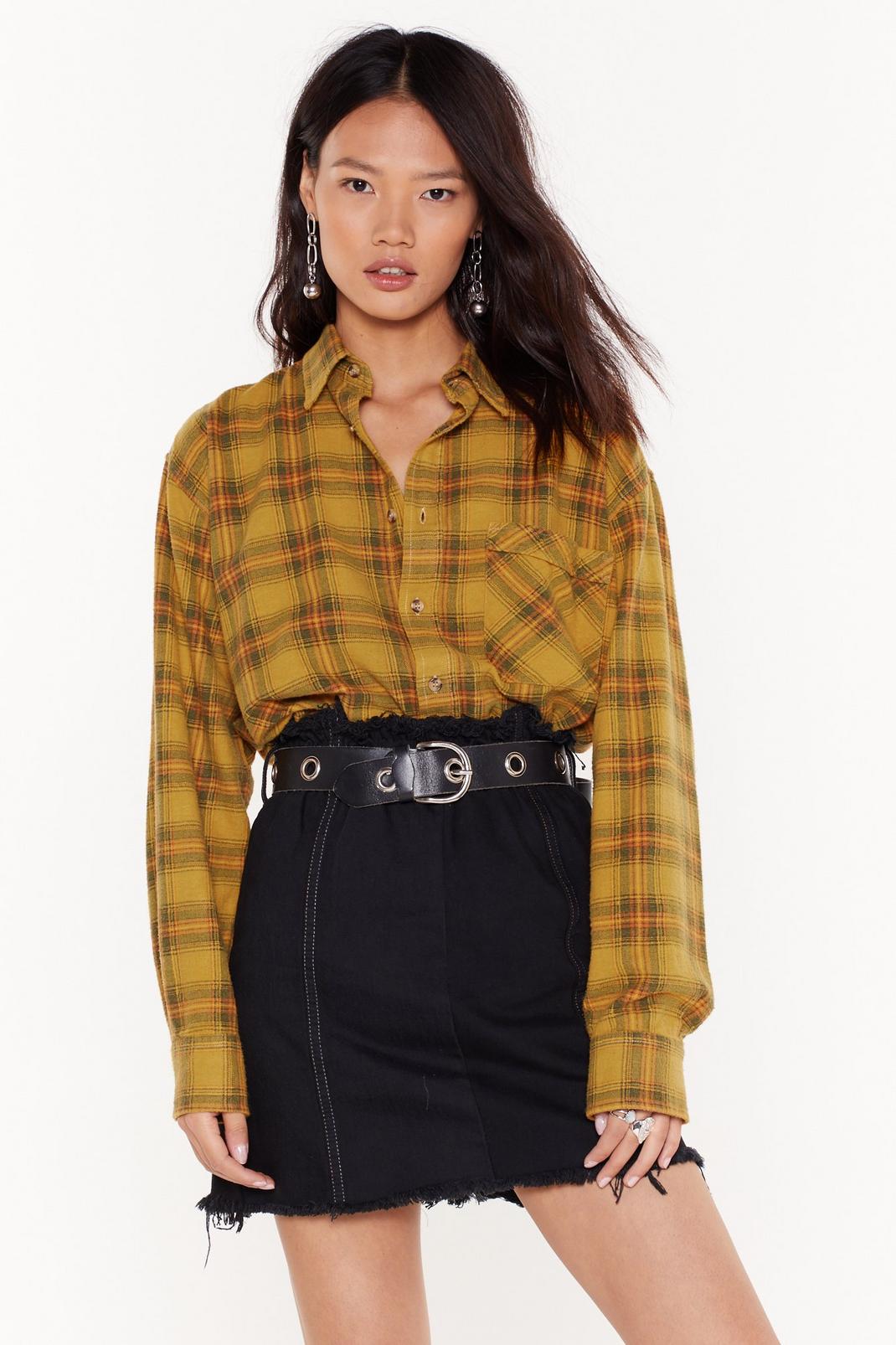 Nasty Gal Vintage Come On Over-sized Check Shirt image number 1