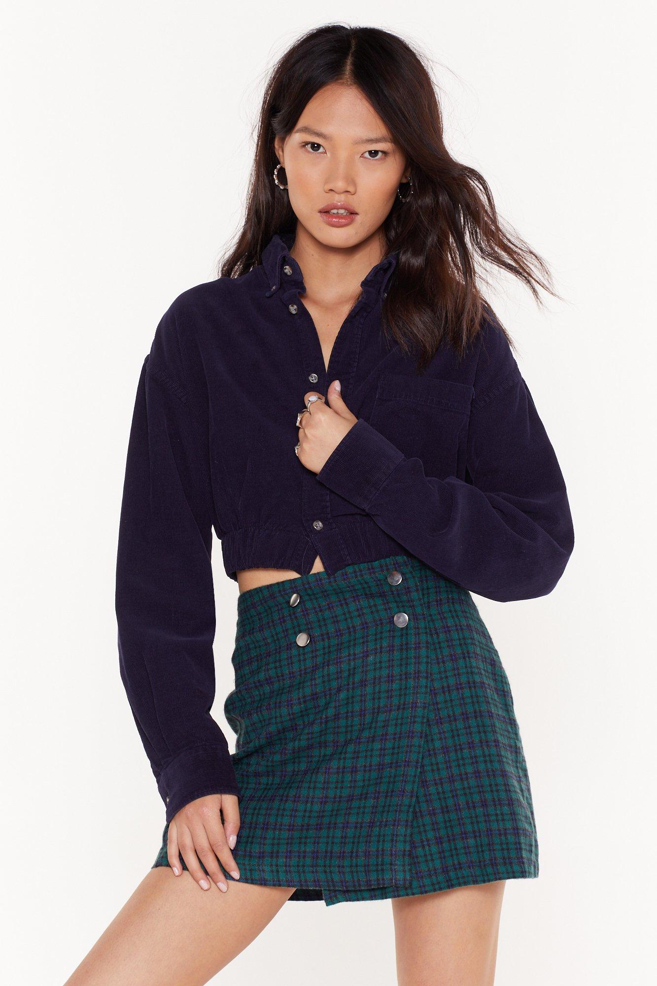 cropped corduroy shirt