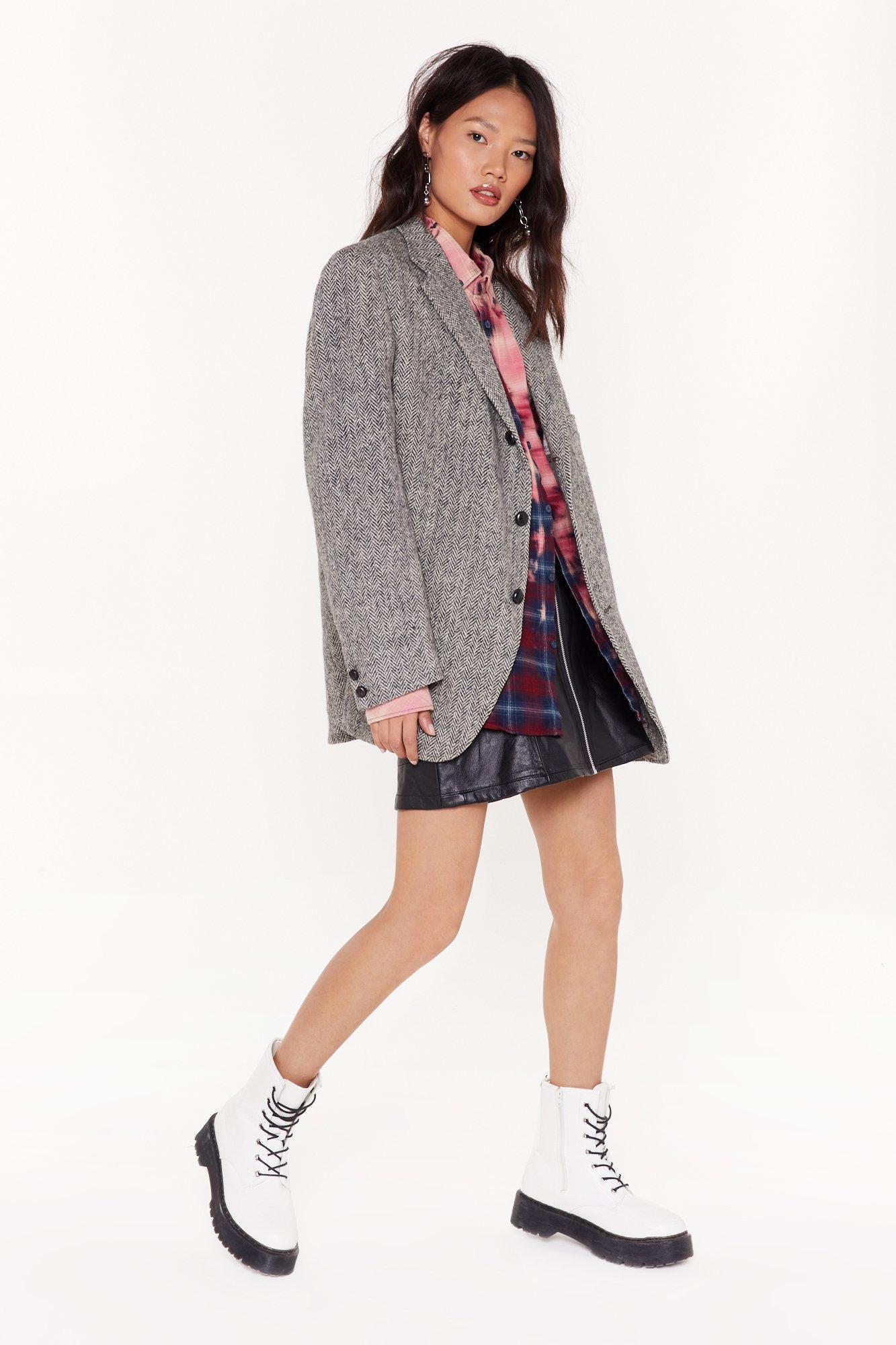 oversized tweed blazer womens