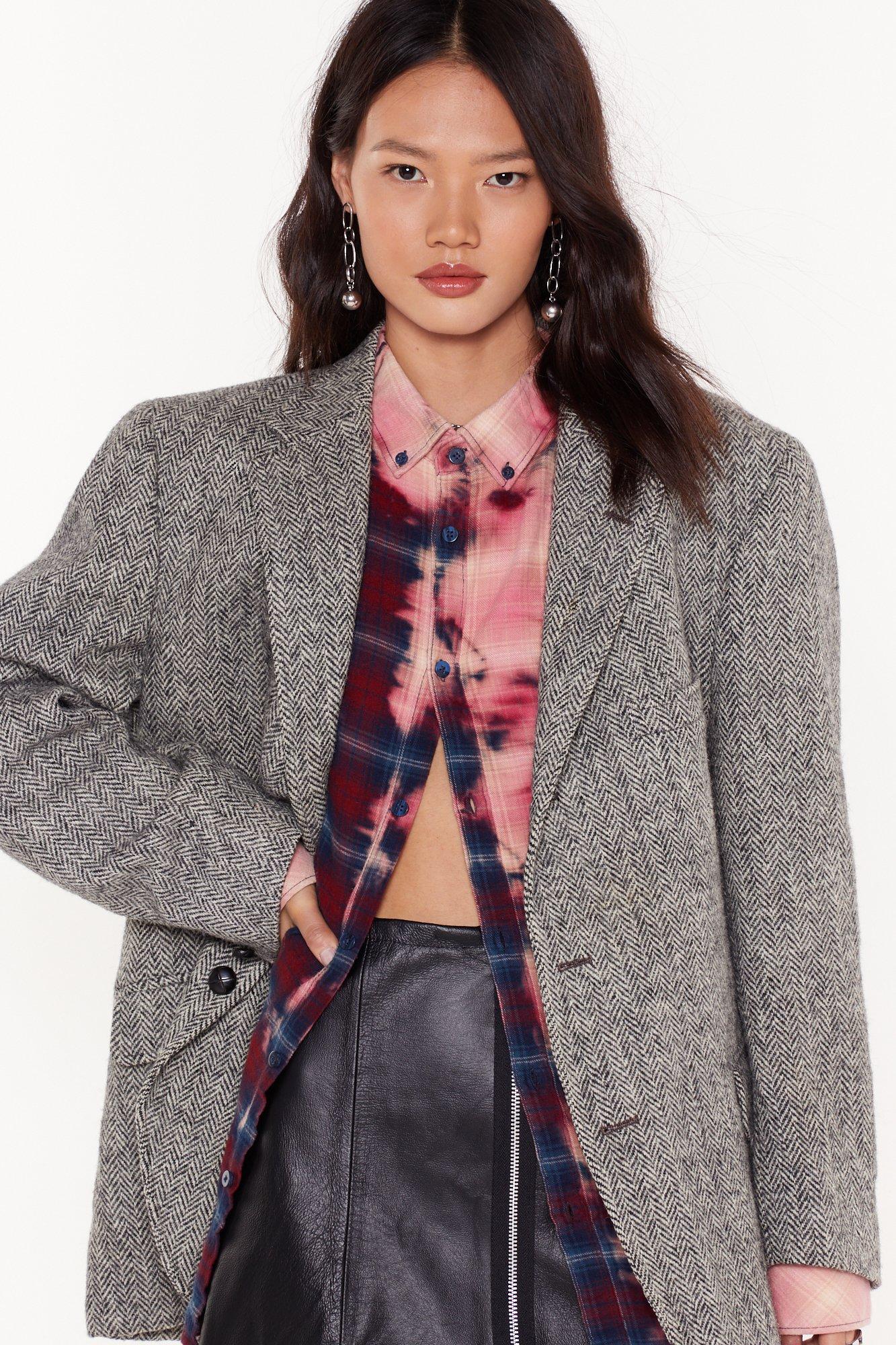 Oversized tweed blazer online