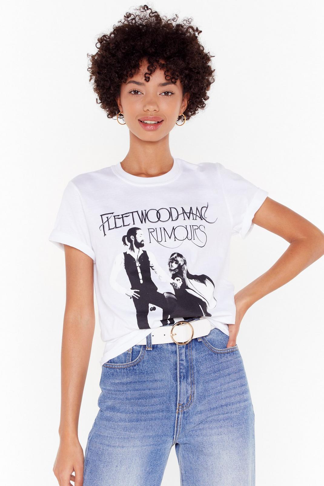 White Fleetwood Mac Graphic Band T-Shirt image number 1